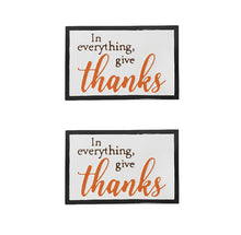 Load image into Gallery viewer, Thanks Wall Sign, Wall Art Decor For Harvest Festival Fall Festival & Thanksgiving Table Decorations (Set of 2) - Black / Orange / White