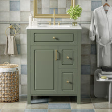 Load image into Gallery viewer, Elegant Bathroom Vanity With Ceramic Sink, Soft Close Doors And Drawers, Double Storage Racks
