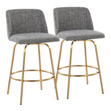 Load image into Gallery viewer, Toriano - Contemporary, Fixed Height Counter Stool With Swivel With Round Footrest (Set of 2)