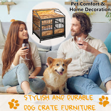 Load image into Gallery viewer, Multi Function Dog Crates With Storage, Double Doors, Indoor Dog Crate - Black Brown
