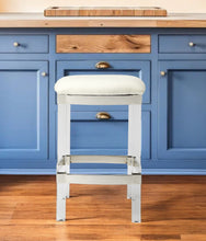 Load image into Gallery viewer, Backless Counter Height Bar Chair - White / Clear
