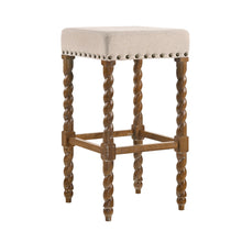 Load image into Gallery viewer, Backless Bar Height Chair With Footrest 30" - Cream And Natural