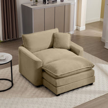 Load image into Gallery viewer, Classic Modern Comfortable Single Chair Deep Seat Sofa With Footstool