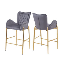 Load image into Gallery viewer, Fabric Counter Height Bar Stools (Set of 2)