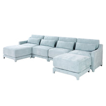 Load image into Gallery viewer, Stylish Sofa With Ottoman And Lumbar Pillows, Ergonomic Design
