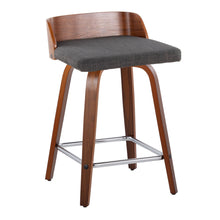 Load image into Gallery viewer, Maya - Mid Century Modern Fixed Height Counter Stool With Swivel With Square Footrest (Set of 2)