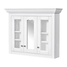 Load image into Gallery viewer, Bathroom Medicine Cabinet With Mirror, 5 Adjustable Closed Shelves, Wall-Mounted - White