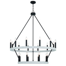 Load image into Gallery viewer, 48" Candle Style Multi Light Metal Dimmable Chandelier - Black / White