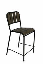 Load image into Gallery viewer, 25" Iron Counter Height Bar Chair - Brown And Black