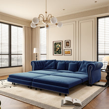 Load image into Gallery viewer, 3 In 1 Convertible Sleeper Sofa Bed With Movable Ottoman