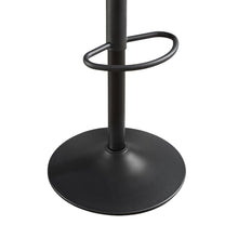 Load image into Gallery viewer, Faux Leather Swivel Low Back Adjustable Height Bar Chairs With Footrest Steel 42" (Set of 2) - Black
