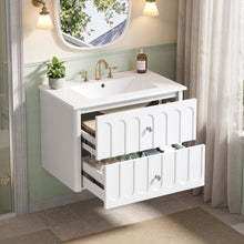 Load image into Gallery viewer, Floating Bathroom Vanity With Oval Knobs & Round Edge, Soft Close Drawer Slides
