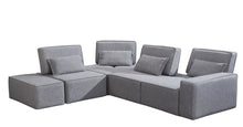 Load image into Gallery viewer, Polyester Modular L Shaped Four Piece Corner Sectional - Light Gray