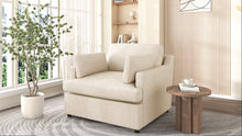 Load image into Gallery viewer, Oversized Accent Chair Comfortable Armrest Cushions, Versatile Neutral Style, Elegant Design, Durable Frame