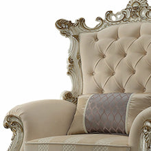 Load image into Gallery viewer, 38" Fabric Striped Tufted Chesterfield Chair - Pearl