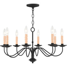 Load image into Gallery viewer, 14" Eight Light Dimmable Chandelier With Shades - Black