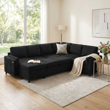 Load image into Gallery viewer, Convertible U-Shaped Sectional Sofa Bed With USB Ports And Storage