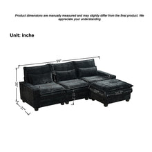 Load image into Gallery viewer, Modern Comfy L Shaped Sectional Sofa With Movable Ottoman