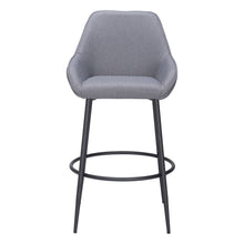Load image into Gallery viewer, 30" Fabric And Steel Bar Height Bar Chairs (Set of 2) - Gray And Black