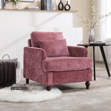 Load image into Gallery viewer, Modern Mid Century Wood Frame Armchair With Tufted Design