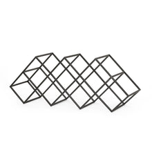 Load image into Gallery viewer, Modern Industrial Tabletop Wine Rack With 7 Bottle Holders - Black