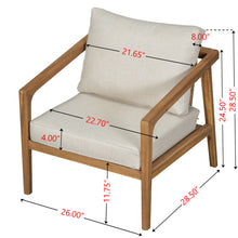 Load image into Gallery viewer, Westin - Outdoor Acacia Wood 4 Pieces Chat Set - Teak / Beige