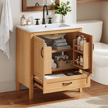 Load image into Gallery viewer, Elegant Fluted Bathroom Vanity With Sink, Soft Close Doors & Drawer