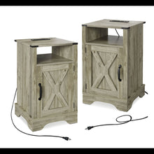 Load image into Gallery viewer, Farmhouse Nightstand, Charging Station & Storage