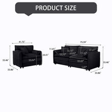 Load image into Gallery viewer, Modern Upholstered Chenille Loveseat And Armchair Set With Pillows