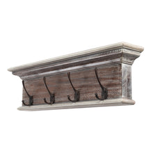 Load image into Gallery viewer, 28" Solid Wood Four Hook Wall Mount Coat Rack - Brown
