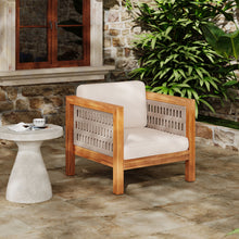 Load image into Gallery viewer, Outdoor Club Chair & Rope Arm And Cushions