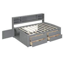 Load image into Gallery viewer, Daybed With 2 Bedside Cabinets, Upper Shelves And 4 Drawers