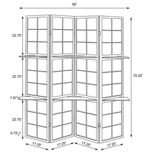 Load image into Gallery viewer, 4 Panel Folding Screen With Shelves - Brown