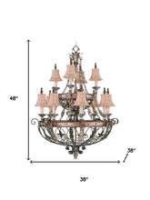 Load image into Gallery viewer, Twelve Light Metal Dimmable Chandelier With Shades - Bronze / Cream