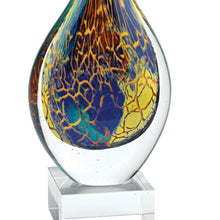 Load image into Gallery viewer, Murano Modern Abstract Tabletop Sculpture (376083) - Blue / Yellow