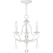 Load image into Gallery viewer, 17" Three Light Dimmable Chandelier With Shades - Antiqued White