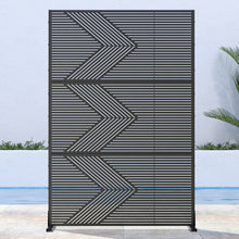 Load image into Gallery viewer, Three Panel Screen Room Divider (562852) - Black