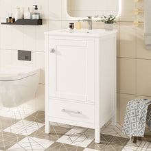 Load image into Gallery viewer, Bathroom Vanity With Ceramic Sink, Soft Close Drawers, Door Organizer, Divider Drawer, Adjustable Foot Pads