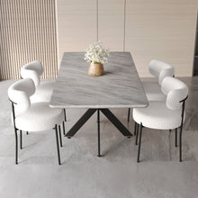 Load image into Gallery viewer, Extendable Dining Table Set With Curved Backrest Upholstered Chairs