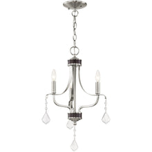 Load image into Gallery viewer, 20" Three Light Dimmable Chandelier With Shades - Nickel