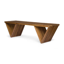 Load image into Gallery viewer, Gloaming - Outdoor Bench With Slat Design And Triangular Base