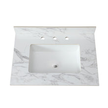 Load image into Gallery viewer, Elegant Sintered Stone Bathroom Vanity Top With Rectangular Undermount Ceramic Sink