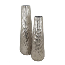 Load image into Gallery viewer, Textured Table Vases (Set of 2) - Silver