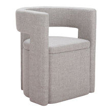 Load image into Gallery viewer, Modern Upholstered Fabric Open Back Dining Arm Chair - Gray