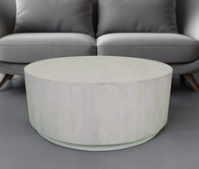 Load image into Gallery viewer, Rustic Solid Wood Round Distressed Coffee Table - White