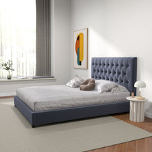 Load image into Gallery viewer, Donald - Mid-Century Modern Upholstered Platform Bed