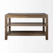 Load image into Gallery viewer, Solid Wood Kitchen Island With Two Tier Smooth Counter Top - Brown