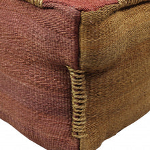 Load image into Gallery viewer, Jute Cube Pouf Ottoman - Pink And Orange