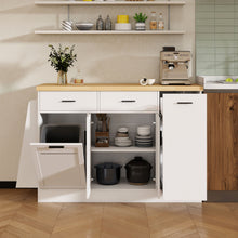 Load image into Gallery viewer, Kitchen Sideboard With Sliding Door Cabinet, 3 Tier Spice Rack