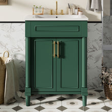 Load image into Gallery viewer, Bathroom Vanity With Integrated Sink, 2 Door Cabinet, Single Sink For Small To Medium Bathrooms